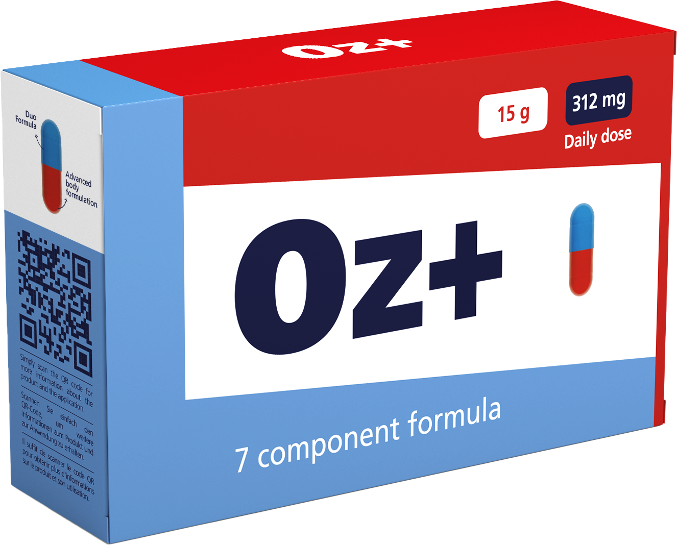 Oz+ Produktverpackung – Ozem 7-Komponenten-Formel
